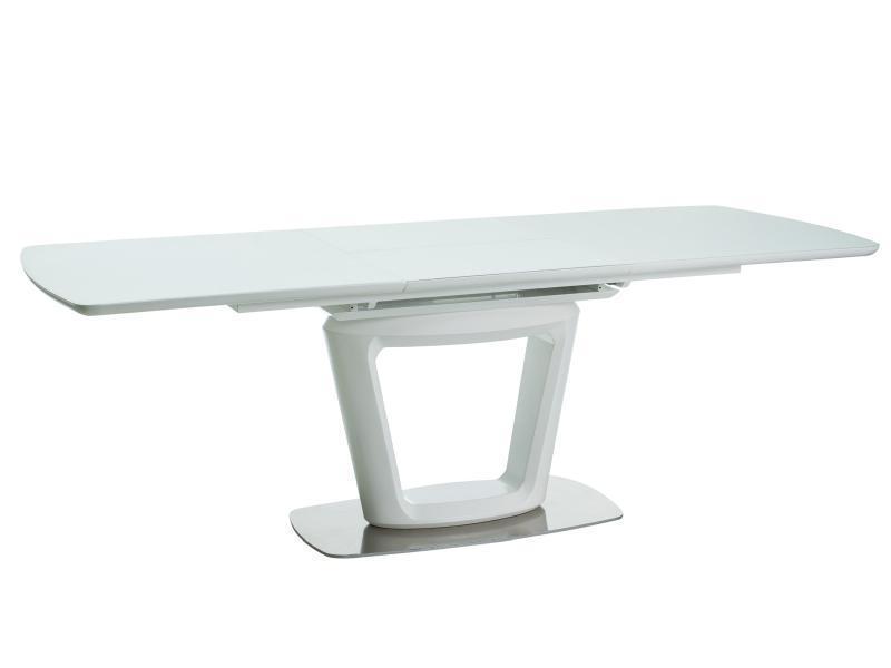 Фото и описание стол signal claudio ii, белый матовый / ножки белые матовый, (160-220)x90
