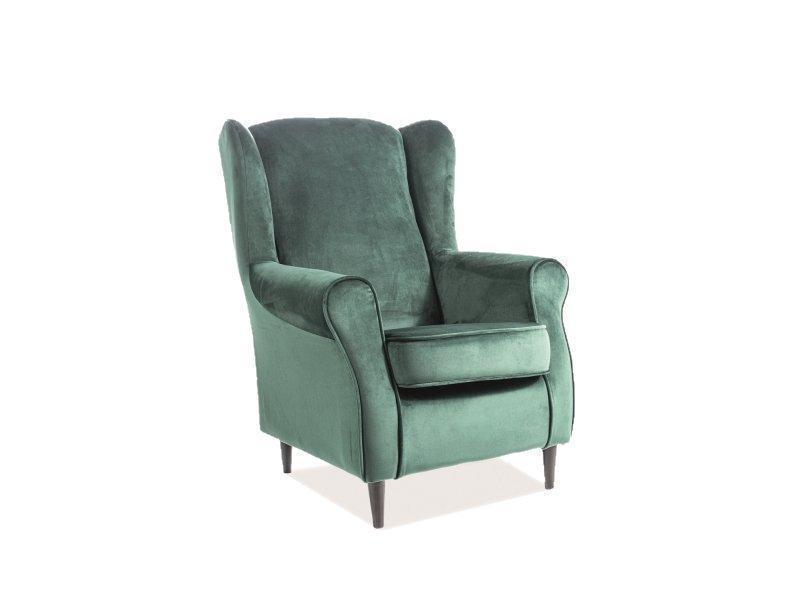 Кресло SIGNAL BARON VELVET, зеленый / венге, тк. BL78 