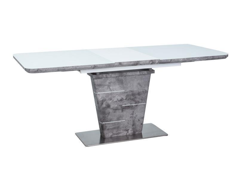 Фото и описание стол signal ilario, белый глянец / под бетон, 140(180)x80