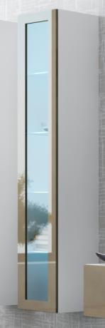 Шкаф-витрина VIGO 180, белый / латте глянец 