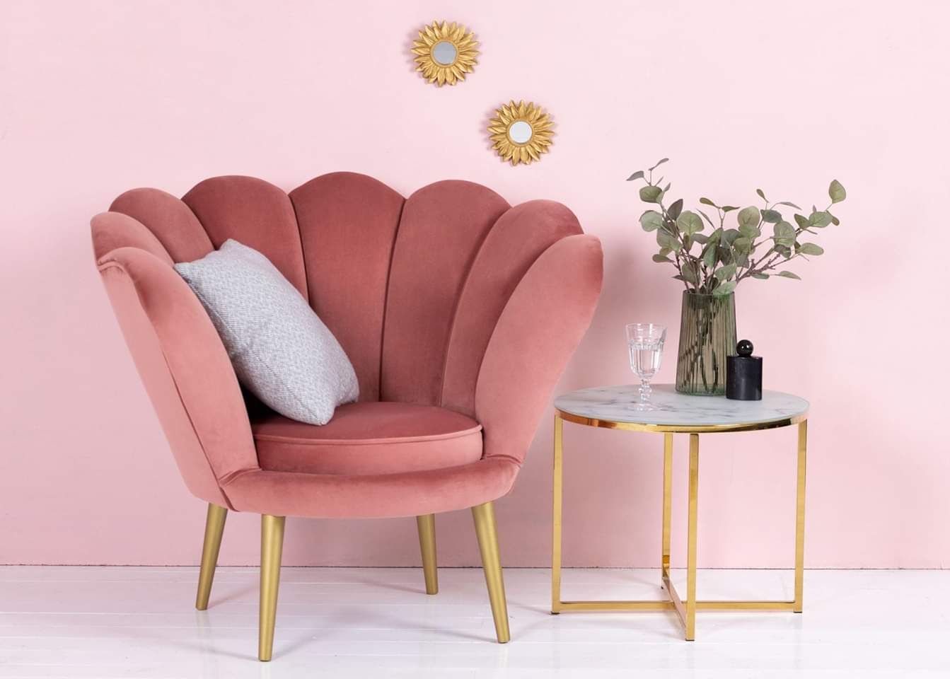 Кресло PMG TRISTAN, розовый / золото, BL52 