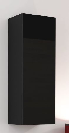 Шкаф VIGO 90 с дверцей, черный / черный глянец 