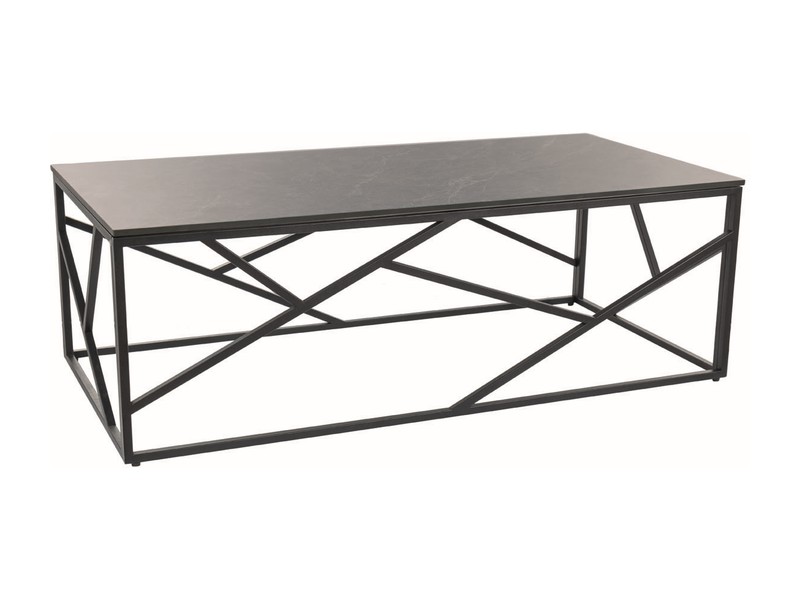 Журнальный столик SIGNAL ESCADA A III, серый (эффект мрамора) / черный, 120X60