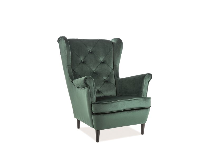 Кресло SIGNAL LADY VELVET, зеленый / венге, тк. BL78 