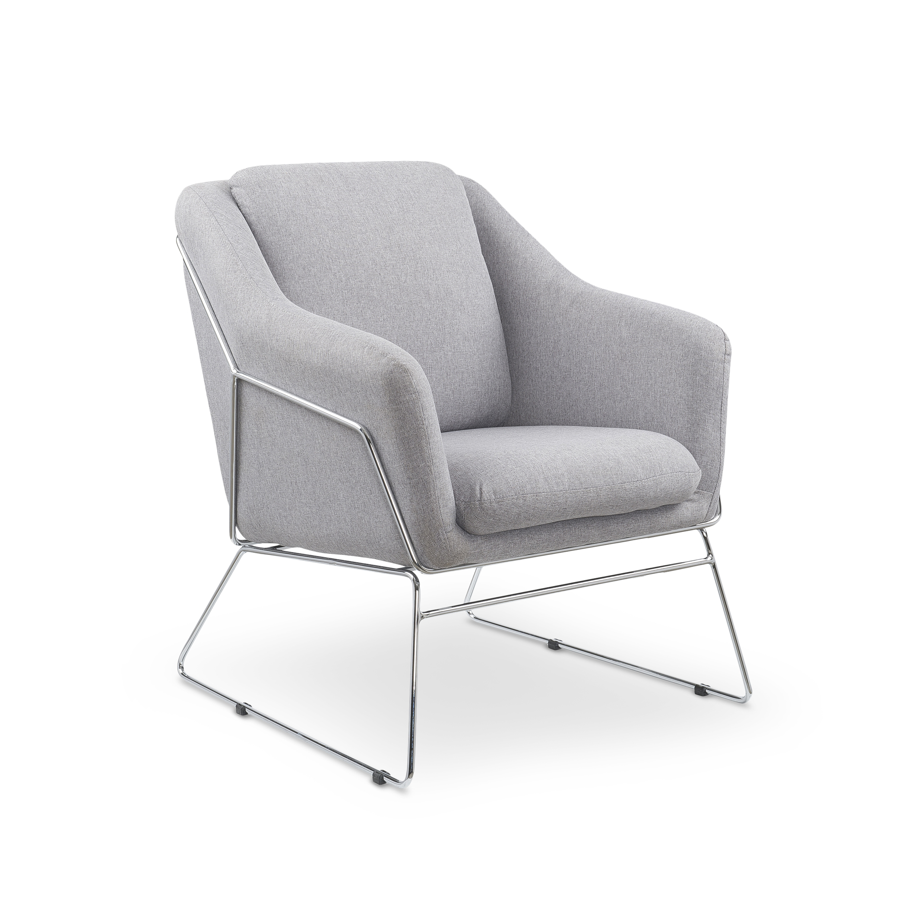 Кресло для отдыха HALMAR SOFT, св. серый / хром 