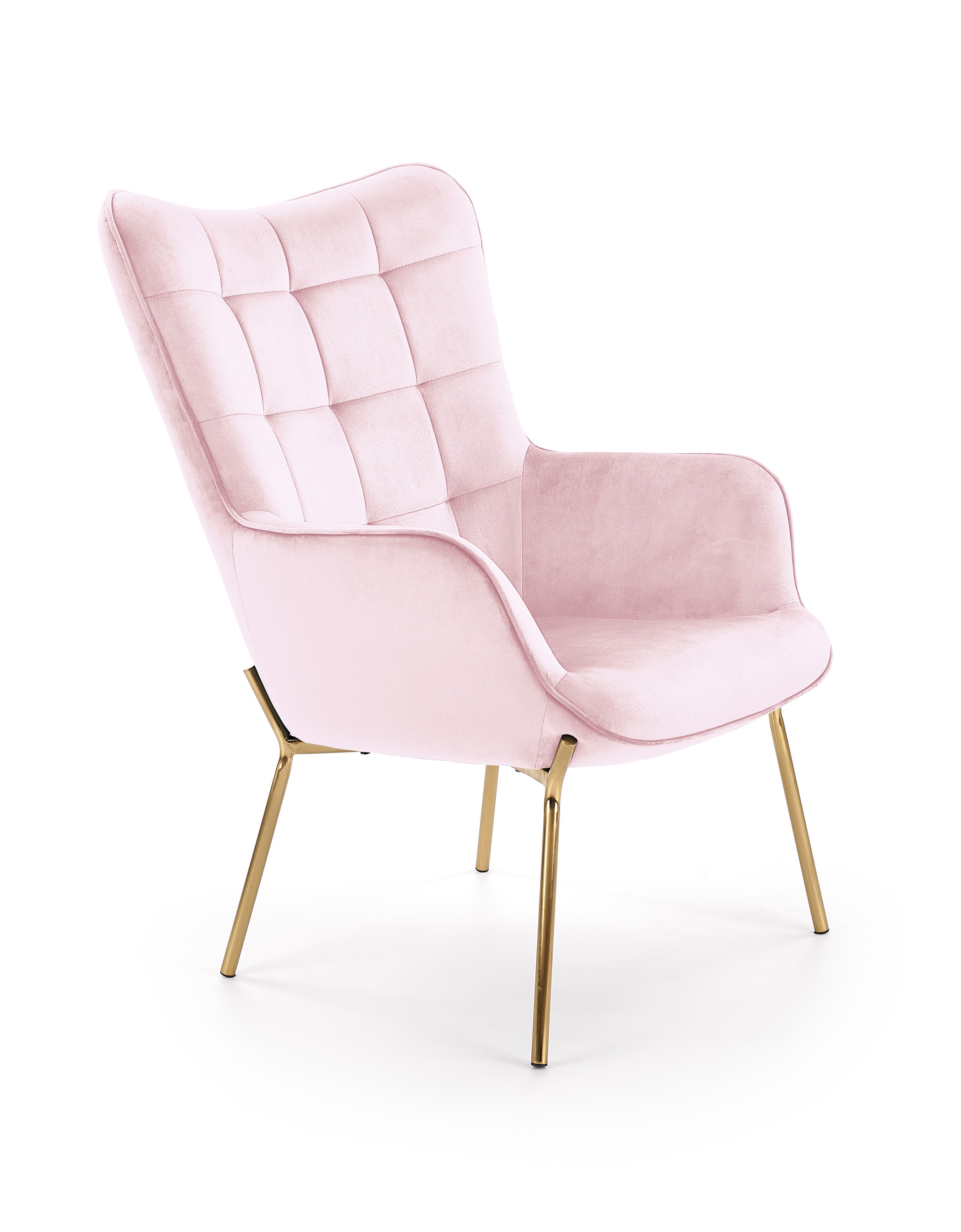 Кресло для отдыха HALMAR CASTEL 2, золото / св.розовый 
