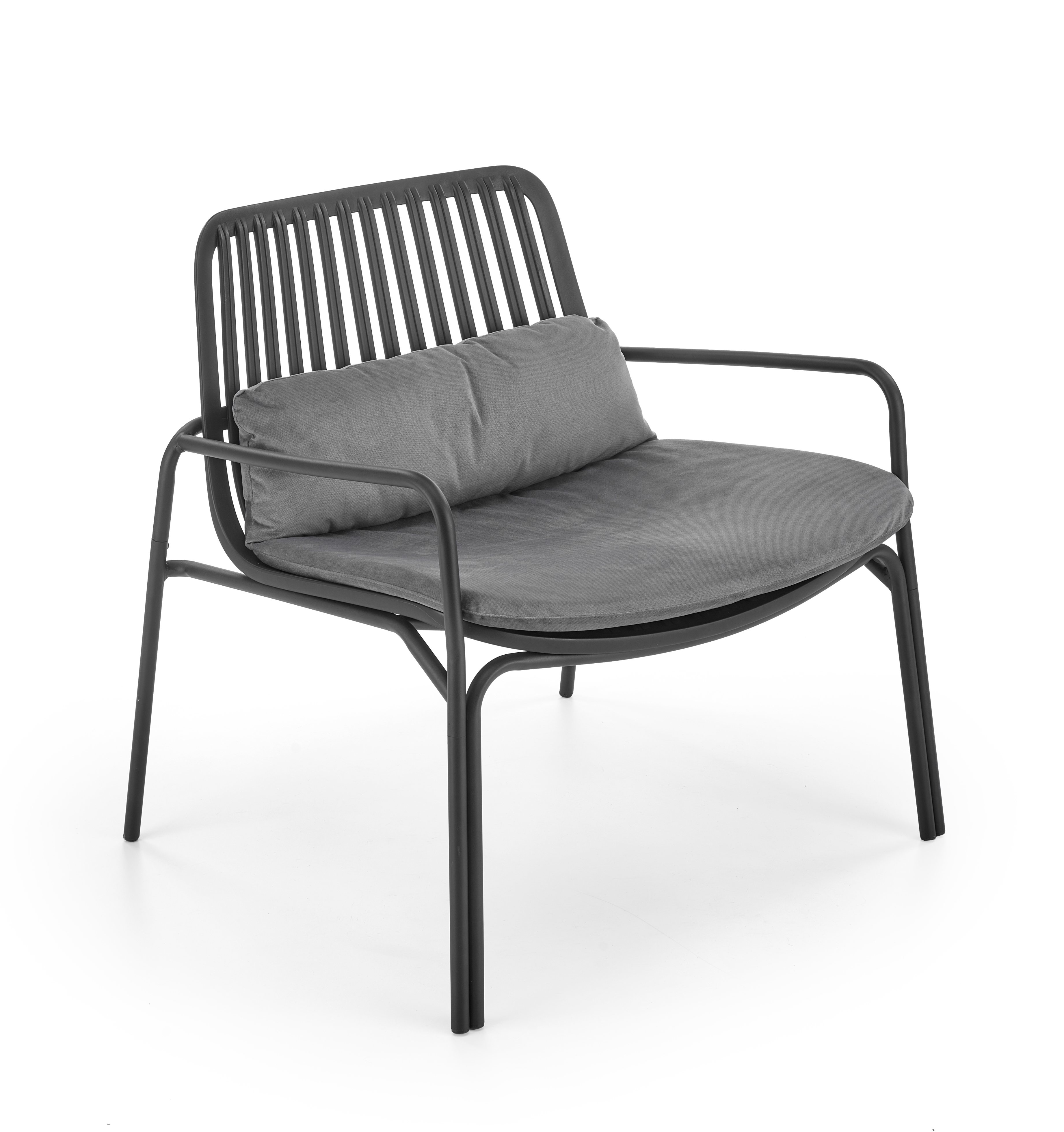 Кресло для отдыха HALMAR MELBY, ножки чёрные, ткань, серый 