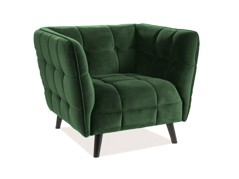 Кресло SIGNAL CASTELLO 1 VELVET, зеленый / венге, тк. BL78 
