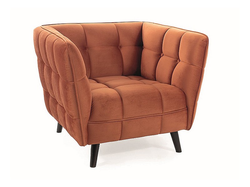 Кресло SIGNAL CASTELLO 1 VELVET, коричневый / венге, тк. BL4215 