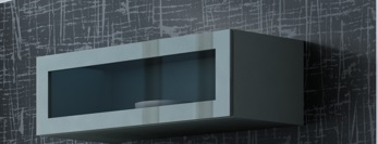 Шкаф-витрина VIGO 90, серый / серый глянец 