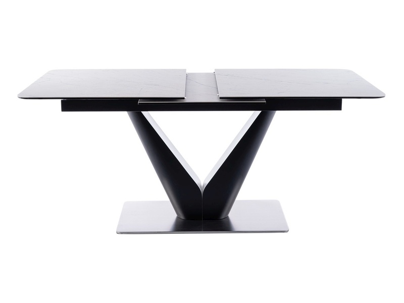 Фото и описание стол signal canyon ceramic, белый под мрамор / черный матовый, 160(220)x90