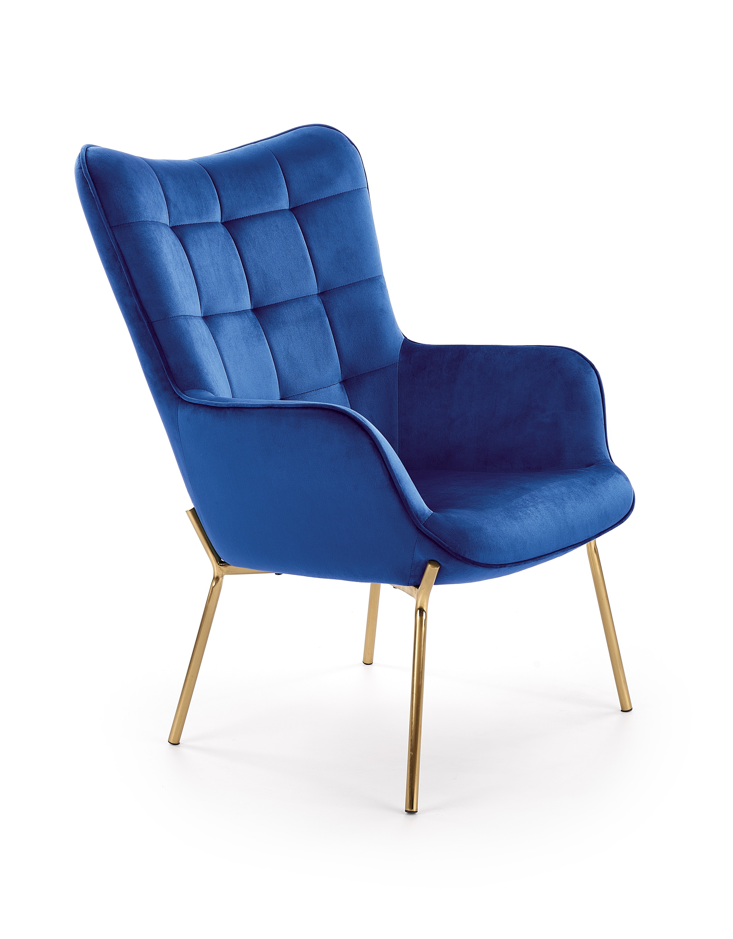 Кресло для отдыха HALMAR CASTEL 2, золото / синий 