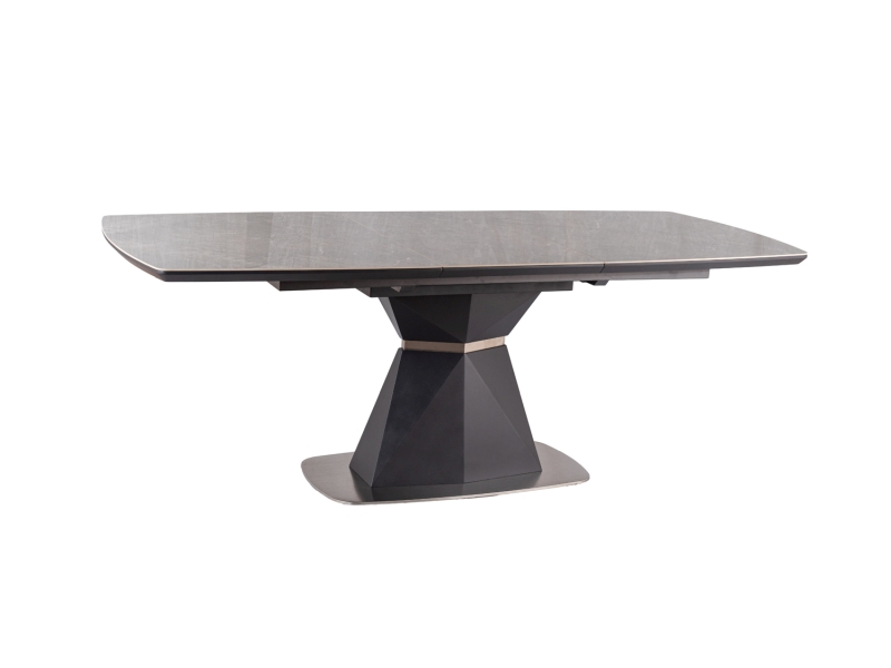 Фото и описание стол signal cortez, серый (под мрамор) / антрацит матовый, 160(210)x90