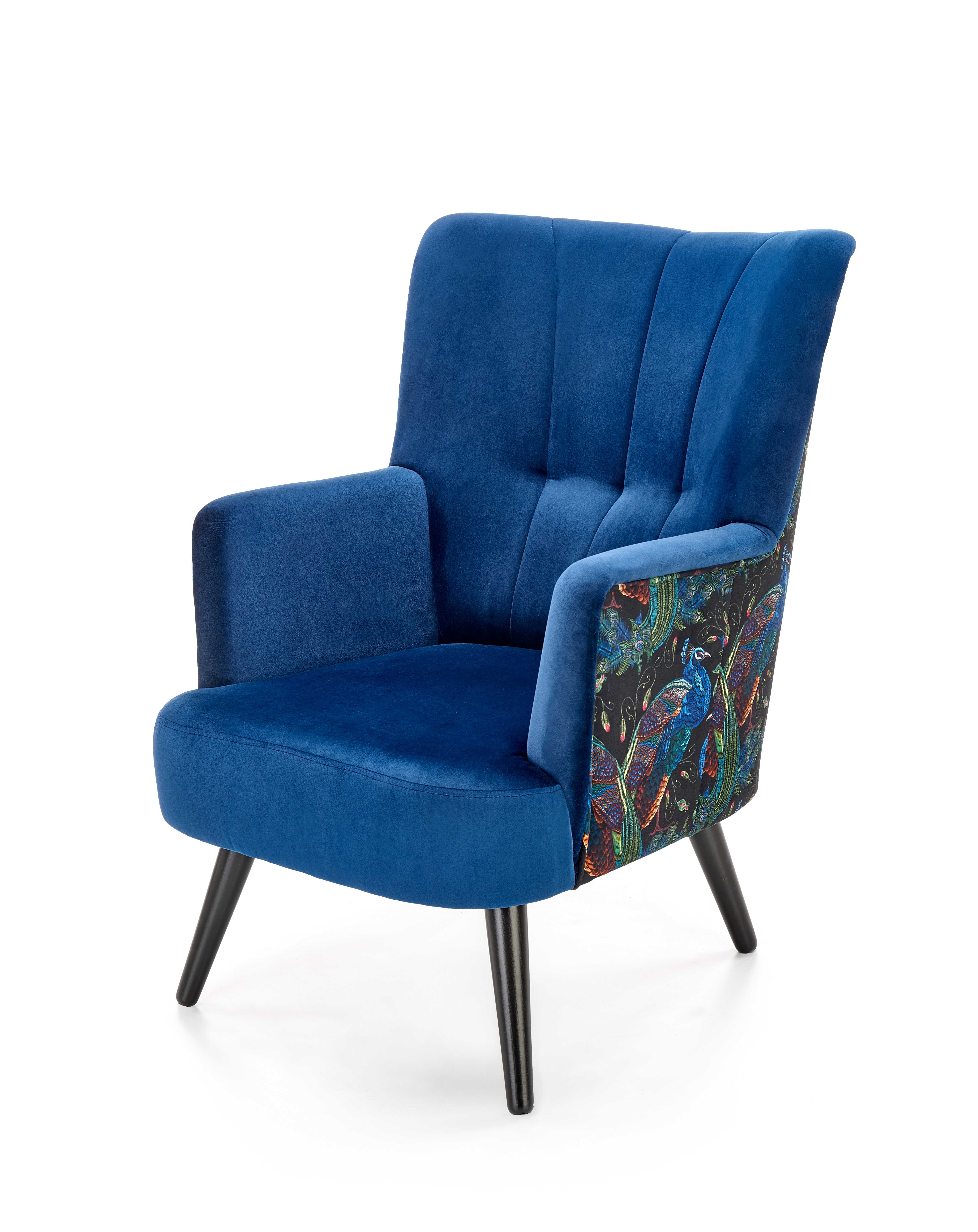 Кресло для отдыха HALMAR PAGONI, синий / черный, тк. BL86 