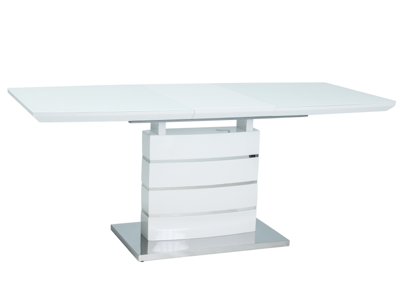 Фото и описание стол signal leonardo, белый глянец / белый глянец, 160(220)x90