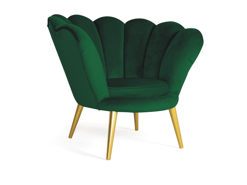 Кресло SIGNAL MAGNOLIA VELVET, зеленый / золото, тк. BLUVEL 78 