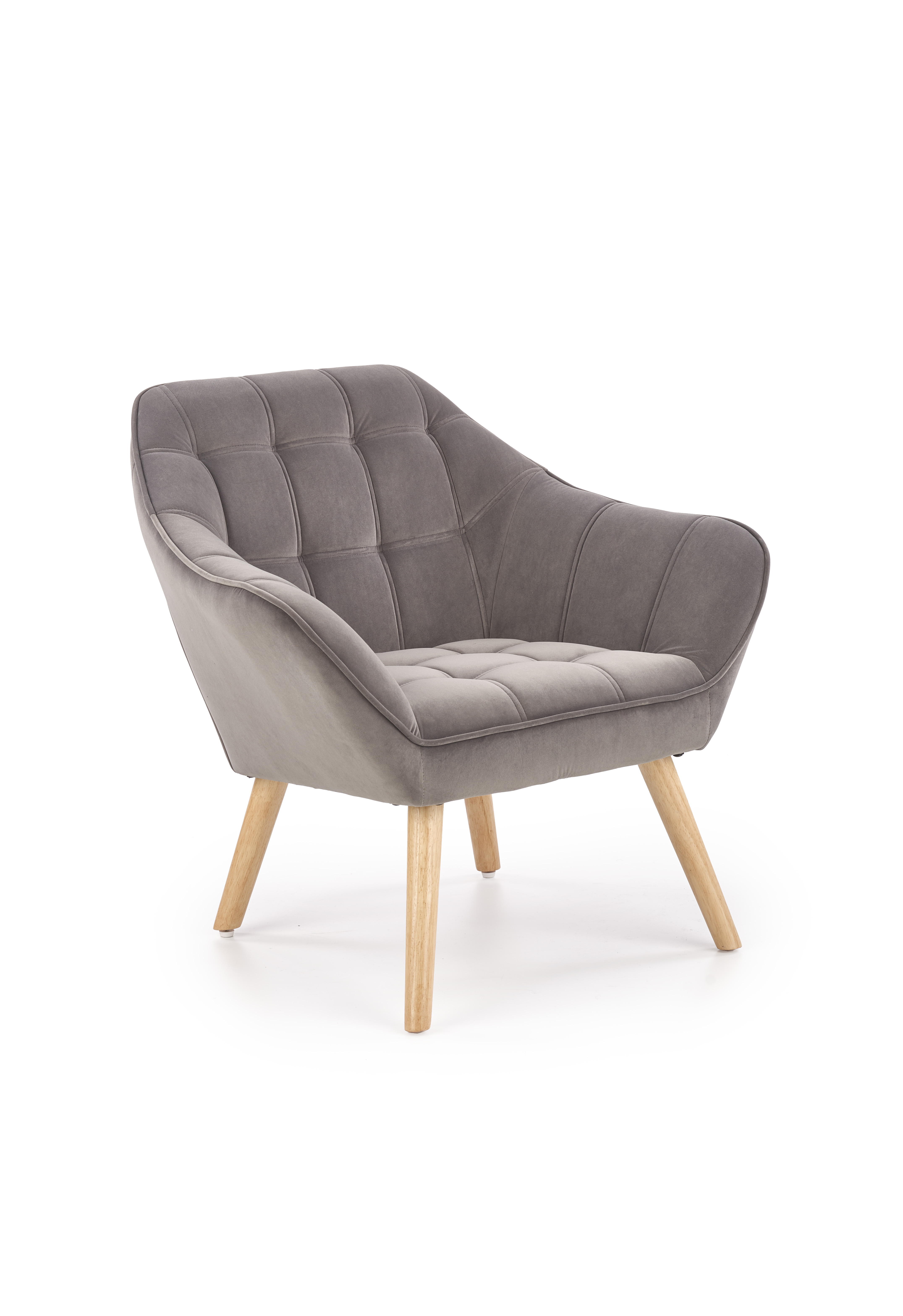 Кресло для отдыха HALMAR ROMEO, серый / натуральный 