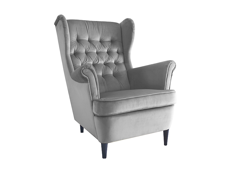 Кресло SIGNAL HARRY VELVET, серый / ножки венге, тк. BL14 
