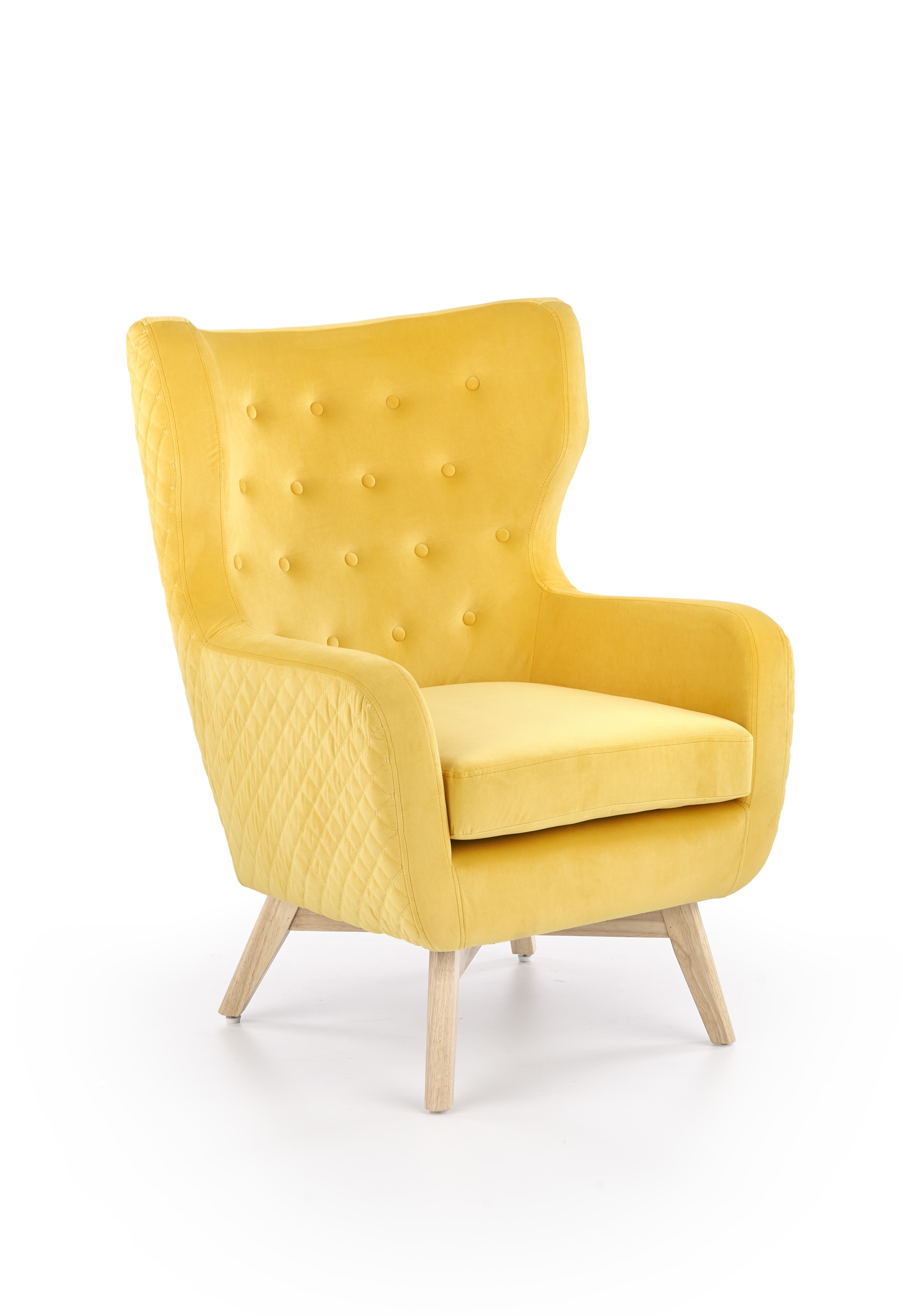 Кресло для отдыха HALMAR MARVEL, желтый / натуральный 