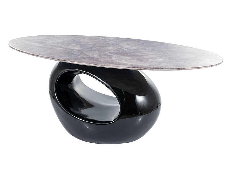 Журнальный столик SIGNAL ETNA, серый (эффект мрамора) / черный глянец, 110x60x43