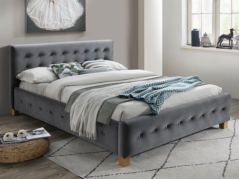 Barcelona crushed store velvet bed