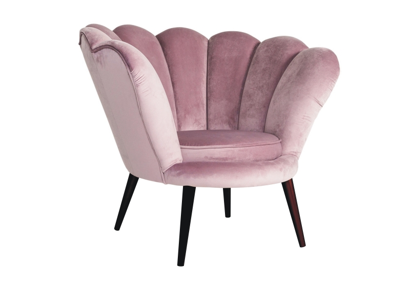 Кресло SIGNAL MAGNOLIA VELVET, розовый / венге, тк. BLUVEL 91 