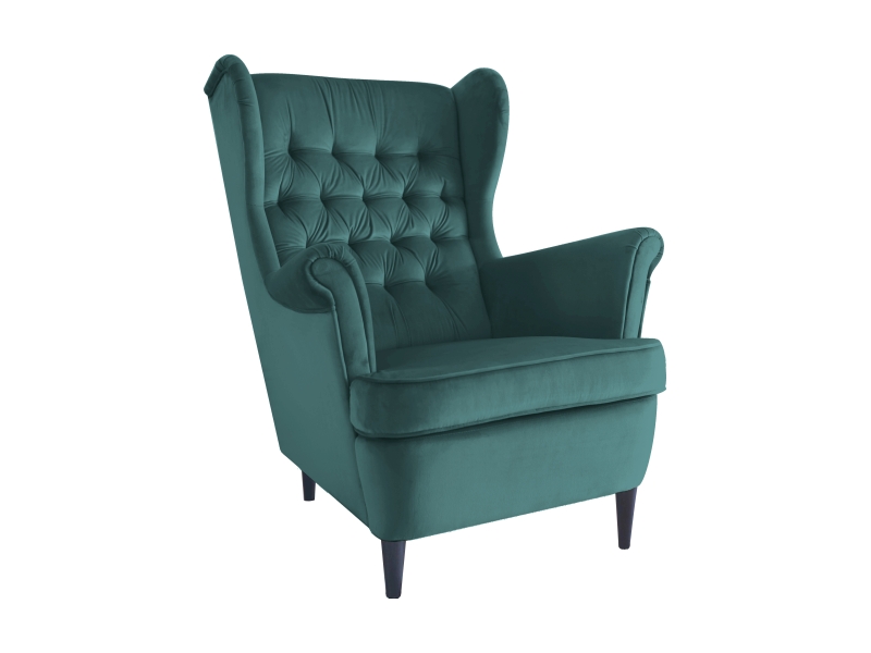 Кресло SIGNAL HARRY VELVET, зеленый / ножки венге, тк. BL78 