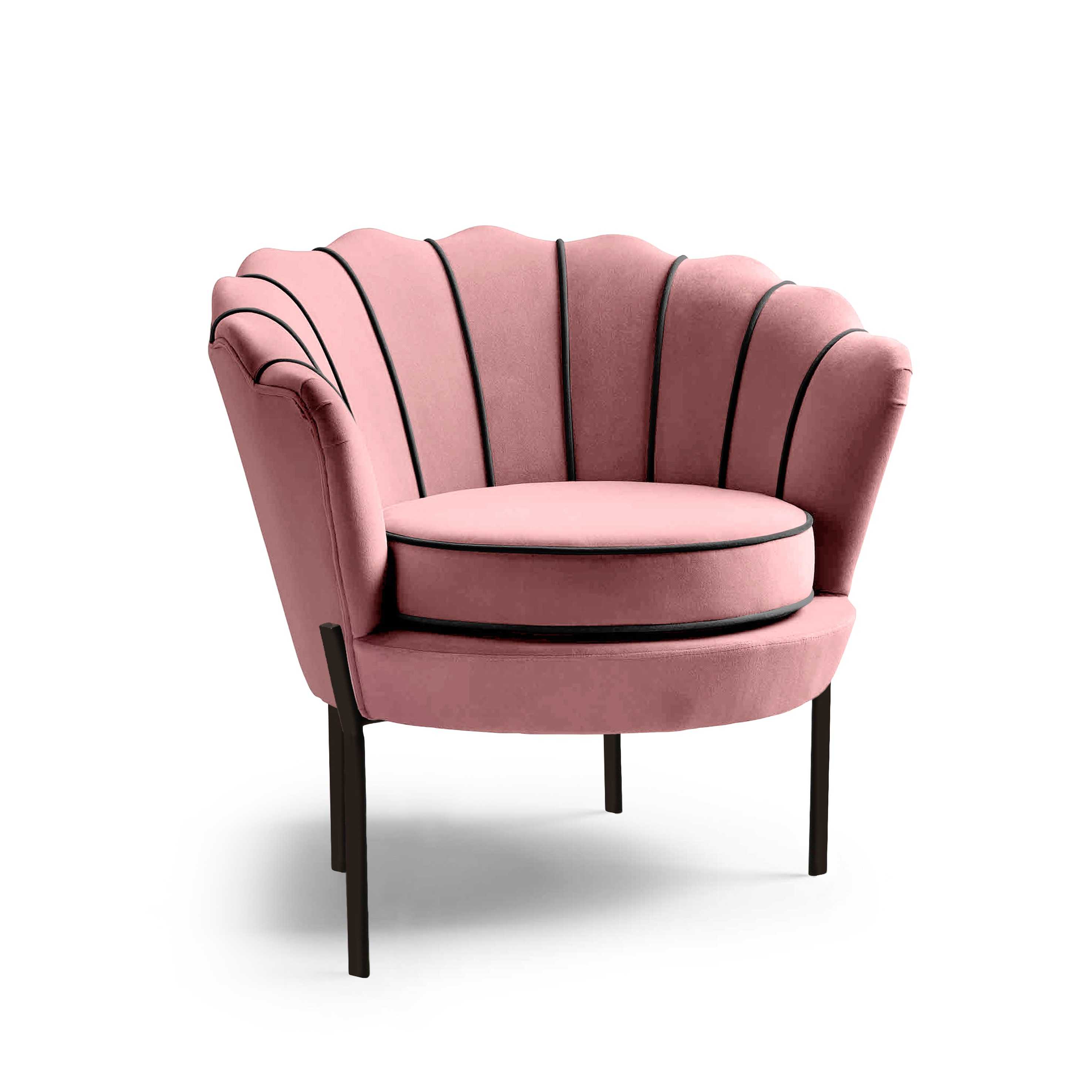 Кресло для отдыха HALMAR ANGELO, розовый / черный 