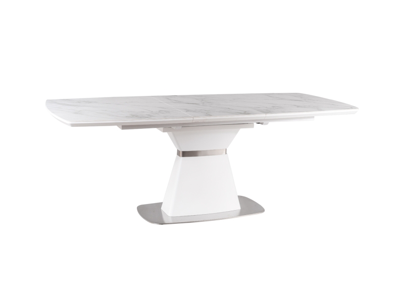 Фото и описание стол signal saturn ii, белый (под мрамор) / белый матовый, 160(210)x90