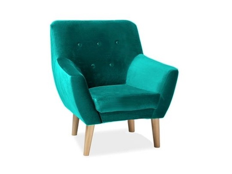 Кресло SIGNAL KIER 1 VELVET, зеленый BL78 / ножки венге 