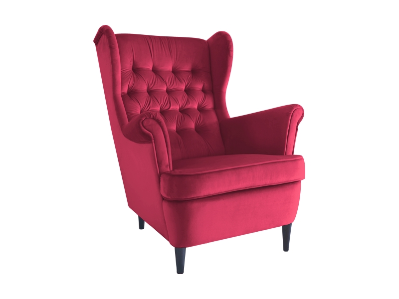 Кресло SIGNAL HARRY VELVET, бордовый / ножки венге, тк. BL59 
