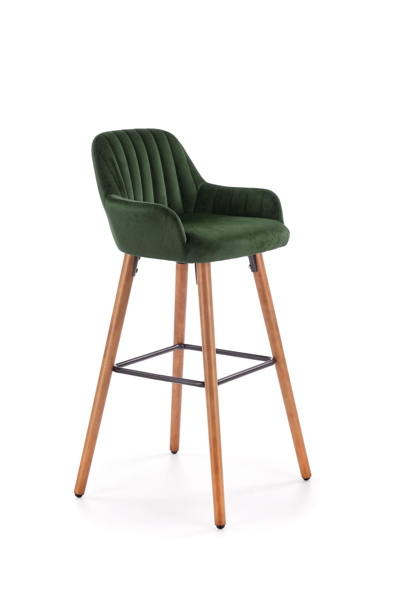 Фото и описание стул барный halmar h93,  т.зеленый / ножки орех