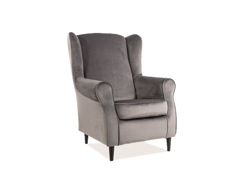 Кресло SIGNAL BARON VELVET, серый / венге, тк. BL14 