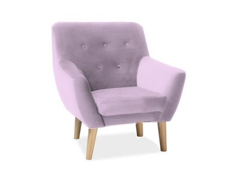 Кресло SIGNAL NORDIC 1 VELVET, розовый античный / бук, тк. BL52 