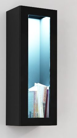 Шкаф-витрина VIGO 90, черный / черный глянец 