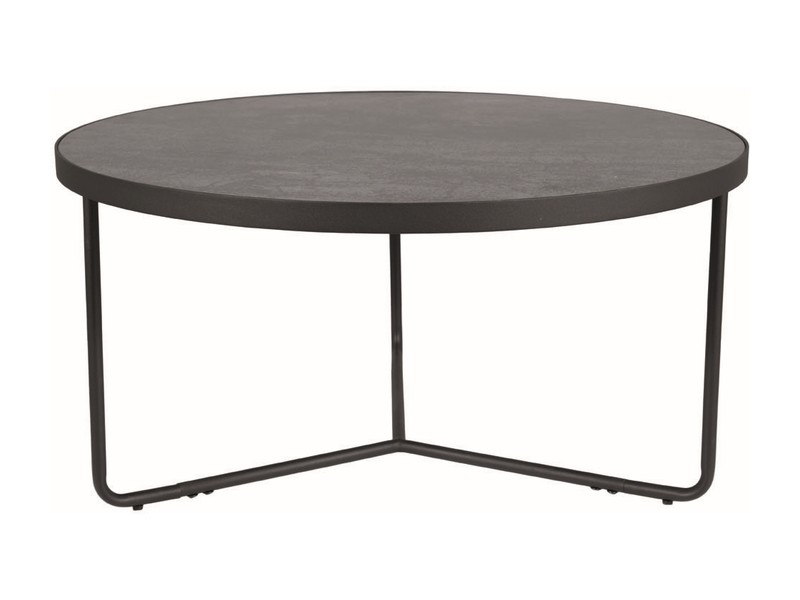 Журнальный столик SIGNAL ANTILA, серый (эффект камня) / черный, Ф80 