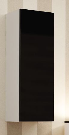 Шкаф VIGO 90 с дверцей, белый / черный глянец 
