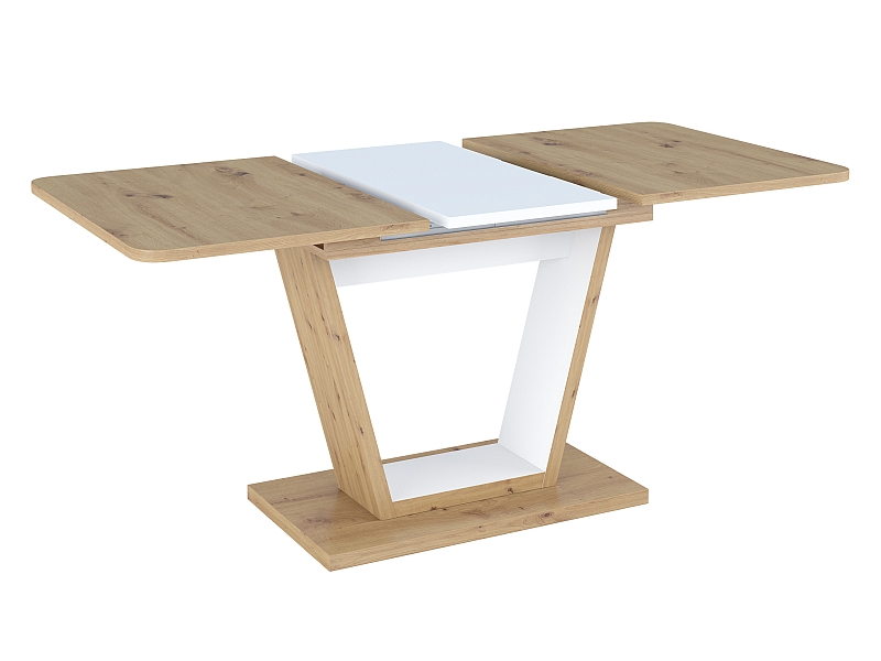 Фото и описание стол signal nigel, дуб артизан / белый матовый, 120(160)x80