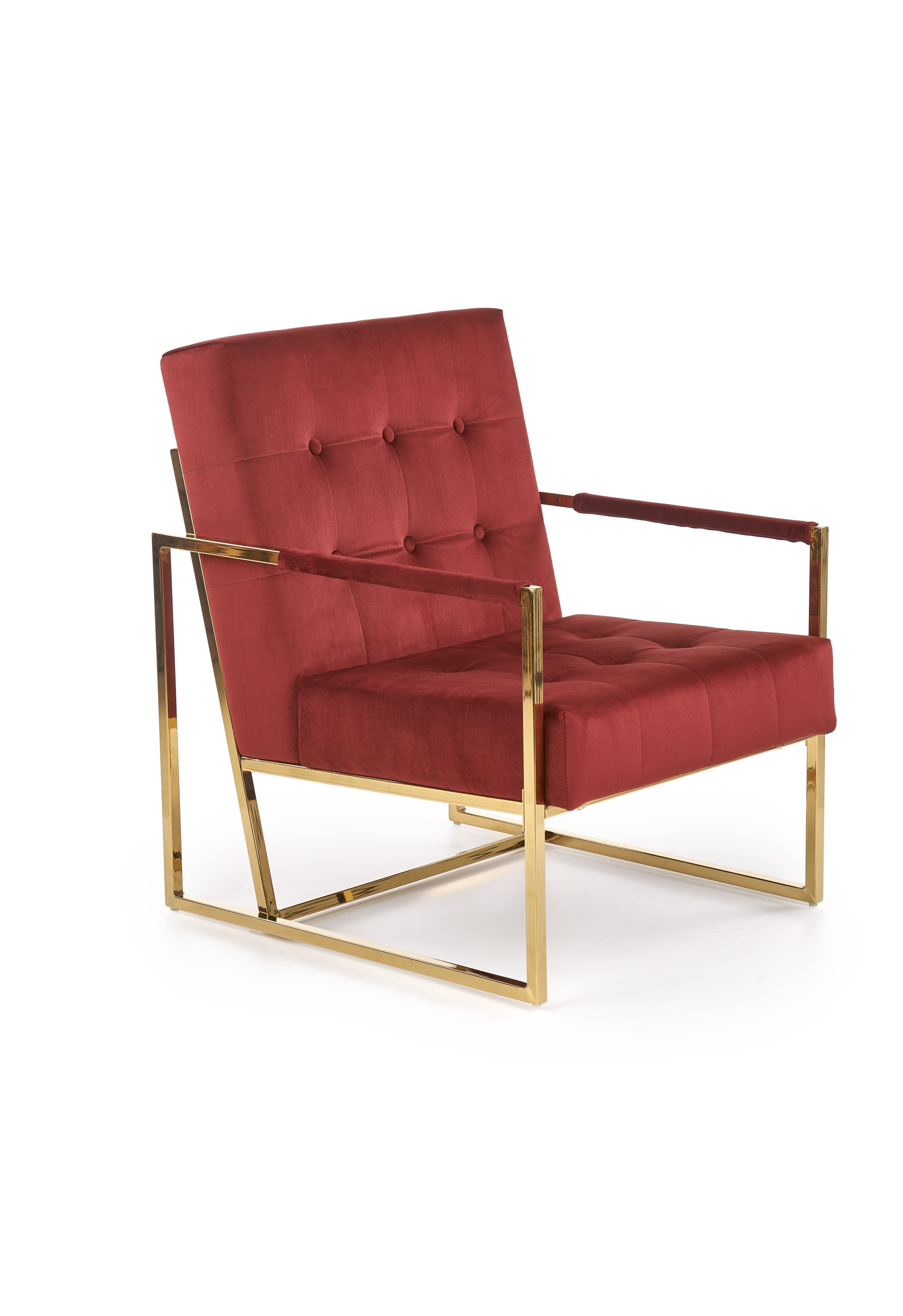 Кресло для отдыха HALMAR PRIUS,  бордовый / ножки золото 