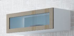 Шкаф-витрина VIGO 90, белый / латте глянец 
