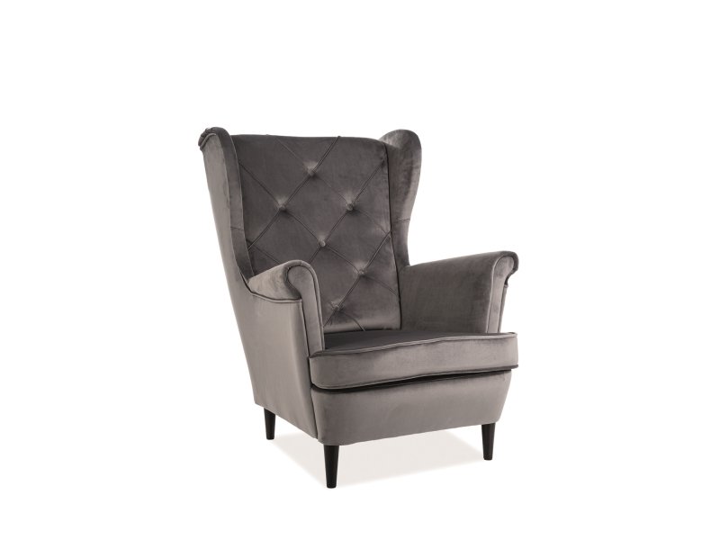 Кресло SIGNAL LADY VELVET, серый / венге, тк. BL14 