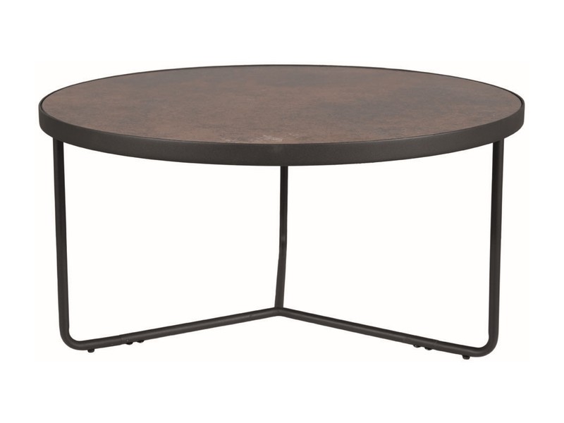 Журнальный столик SIGNAL ANTILA, коричневый (эффект камня) / черный, Ф80 