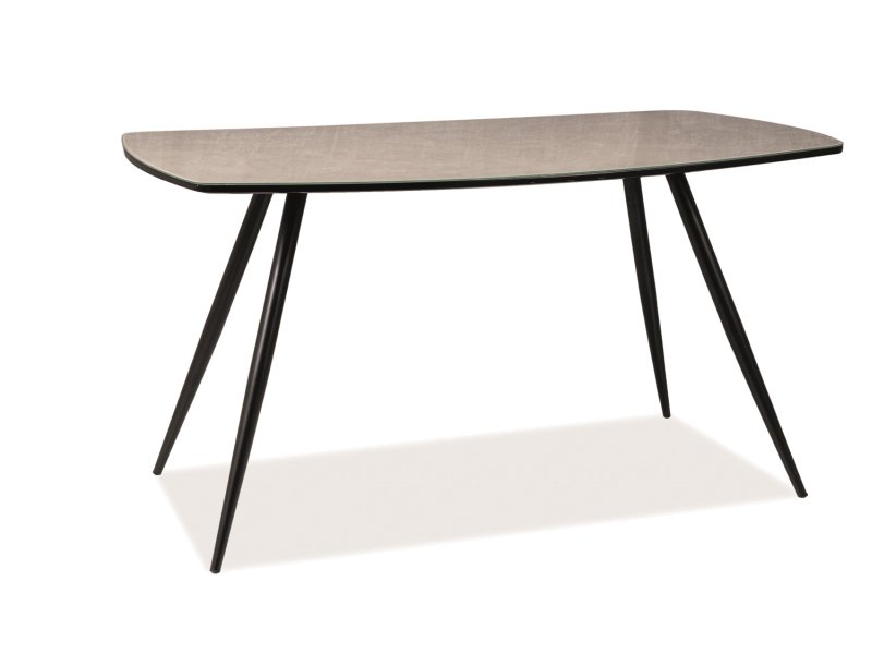 Фото и описание стол signal senso, серый под мрамор / ножки черные, 140x80