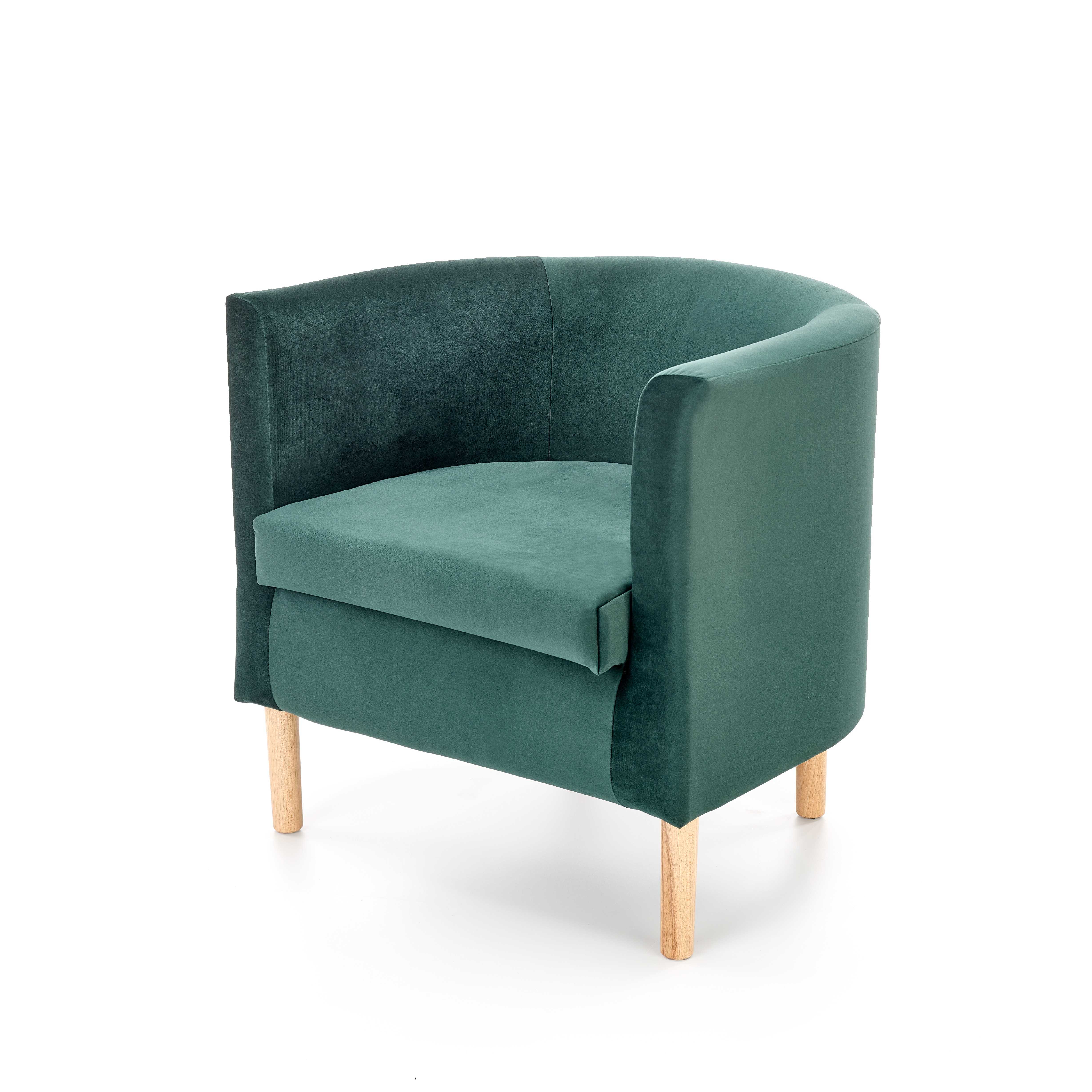 Кресло для отдыха HALMAR CLUBBY 2, т.зелёный / натуральный 