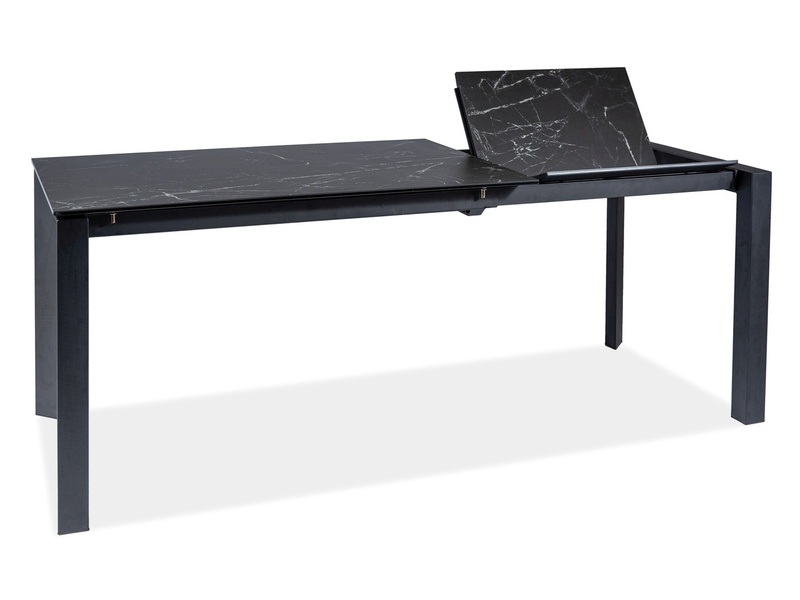 Фото и описание стол signal metropol ceramic, черный под мрамор / черный матовый, 120(180)x80