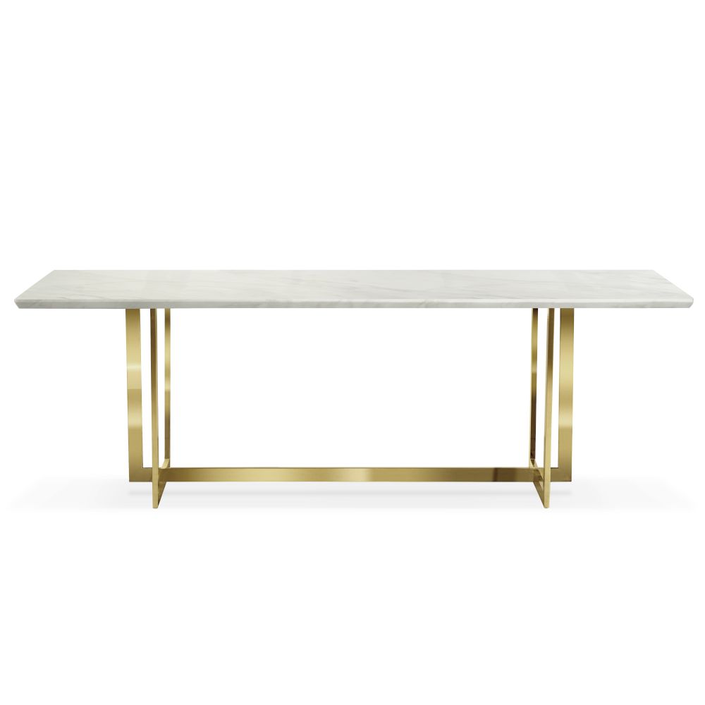 Фото и описание стол pmg marble, белый мрамор / ножки золото
