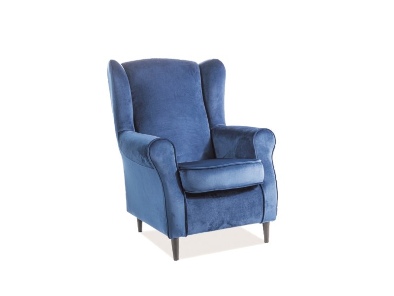 Кресло SIGNAL BARON VELVET, синий / венге, тк. BL86 