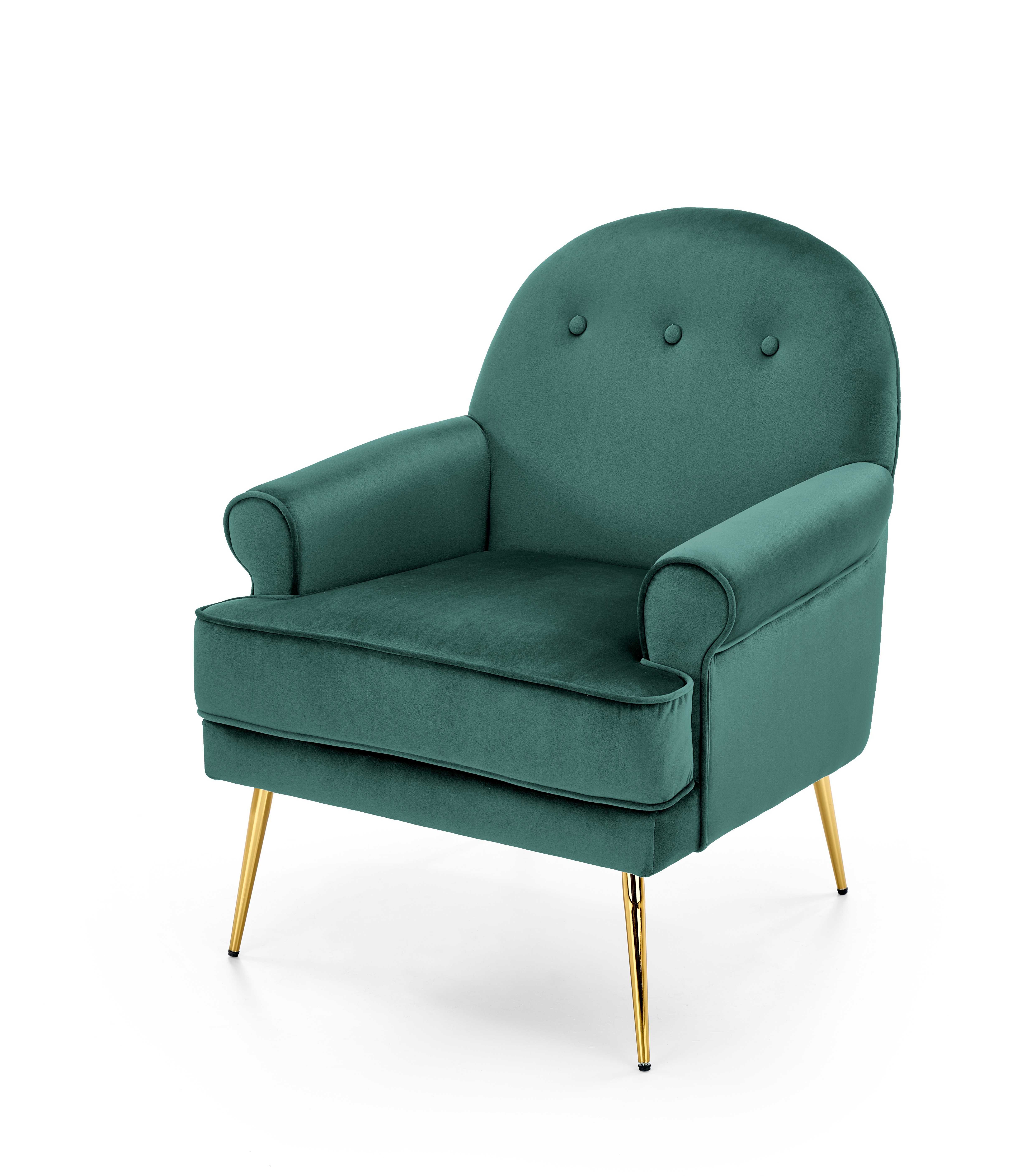 Кресло для отдыха HALMAR SANTI, т.зелёный / золото 