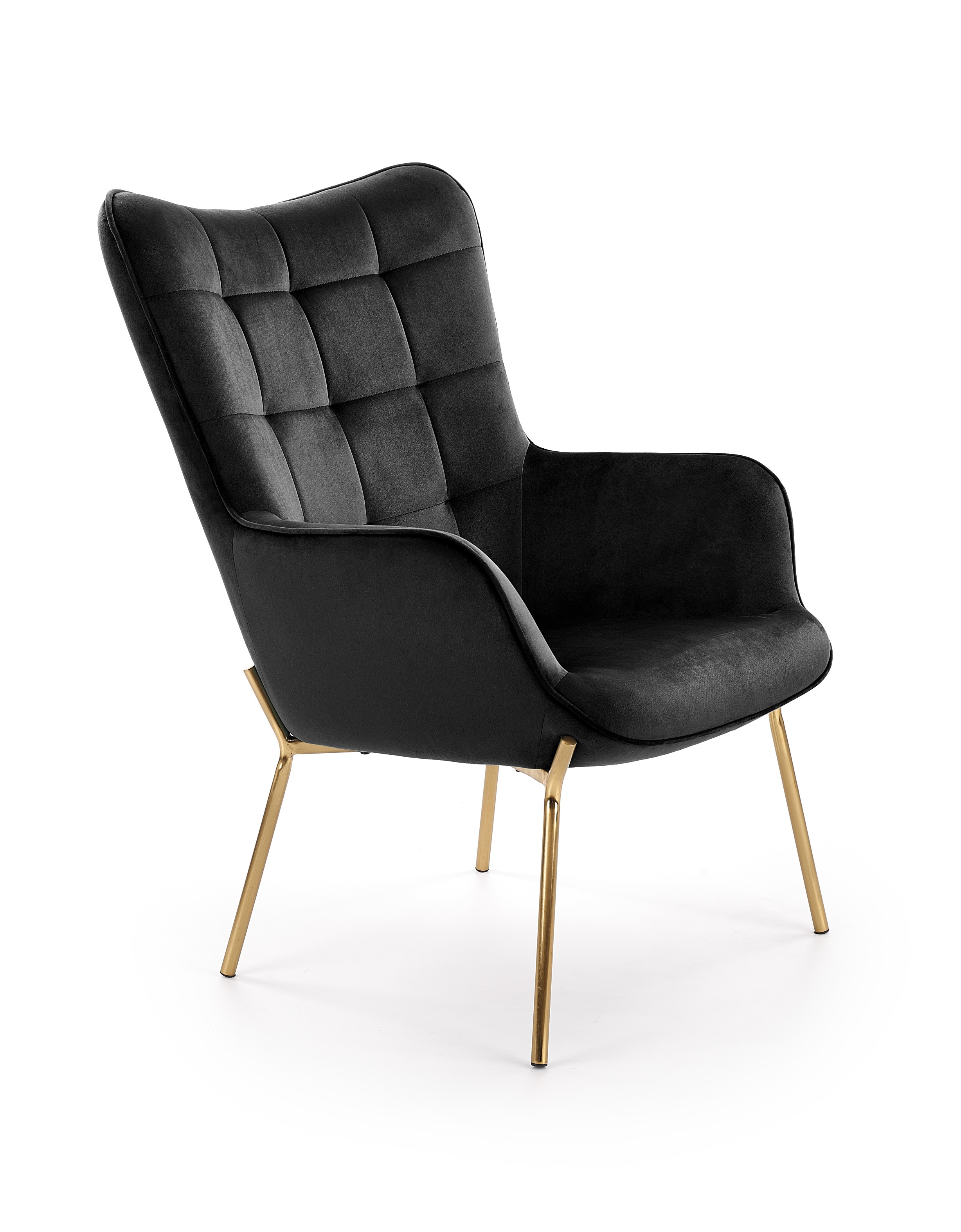 Кресло для отдыха HALMAR CASTEL 2, золото / черный 