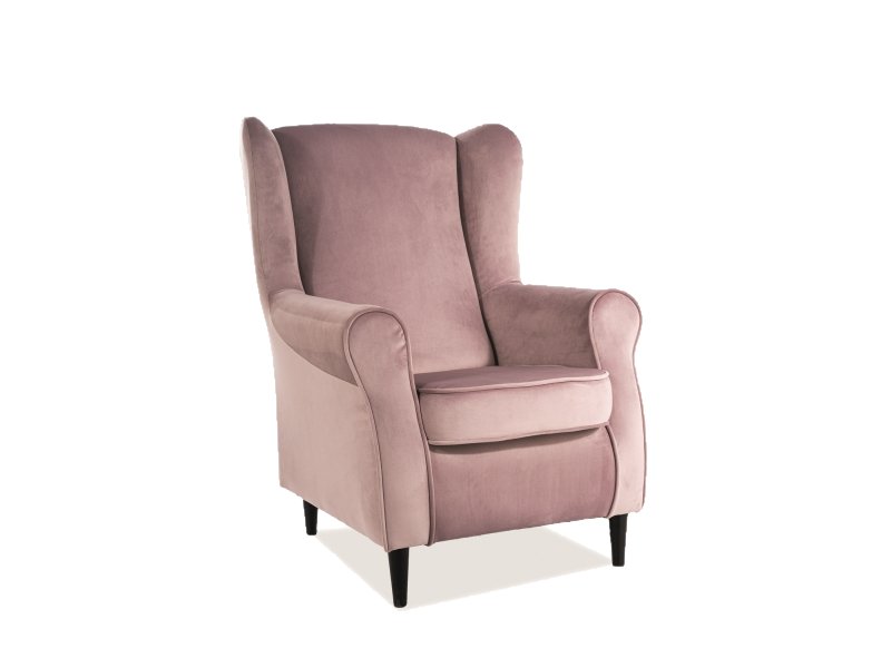 Кресло SIGNAL BARON VELVET, розовый античный / венге, тк. BL52 